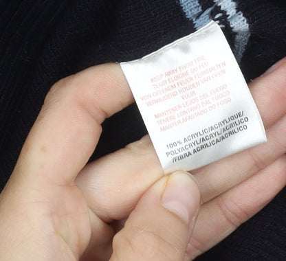 Cutting Edge Men's Black Striped Pullover Jumper L