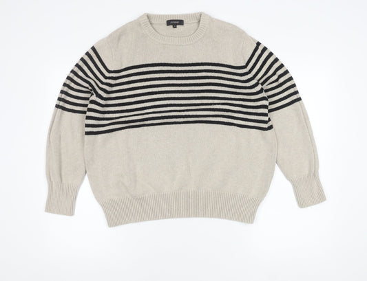 Autograph Women's Beige Stripe Pullover Jumper Size 18