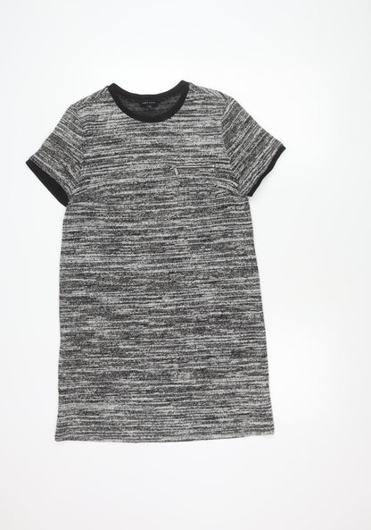 New Look Women's Black Grey Knit Dress Size 12