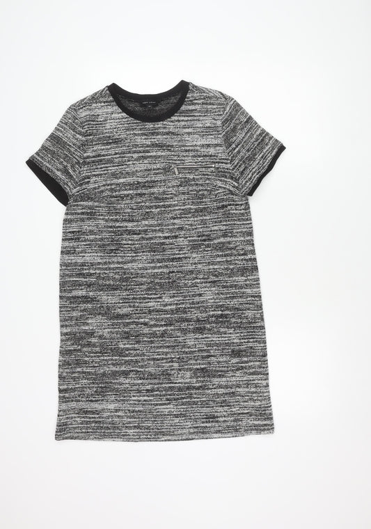 New Look Women's Black Grey Knit Dress Size 12