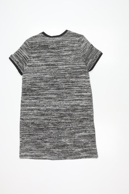 New Look Women's Black Grey Knit Dress Size 12