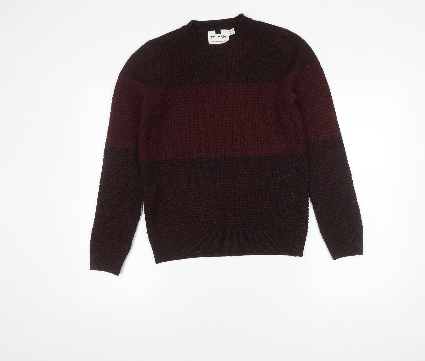 Topman Men's XS Red Pullover Chunky-Knit Jumper