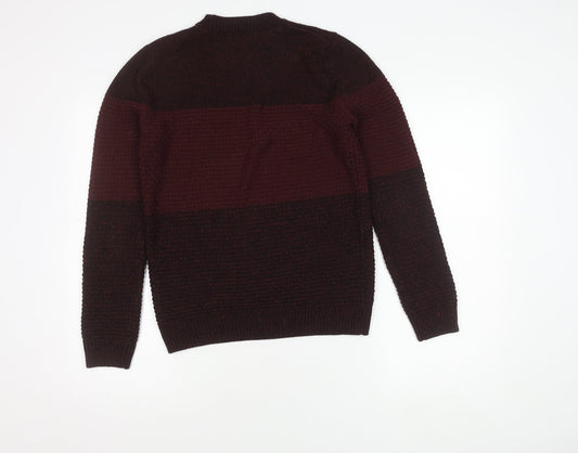 Topman Men's XS Red Pullover Chunky-Knit Jumper