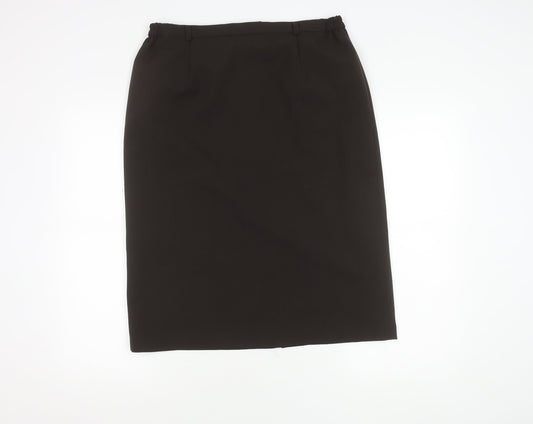Bassini Women's Black Knee Length Pencil Skirt Size 16