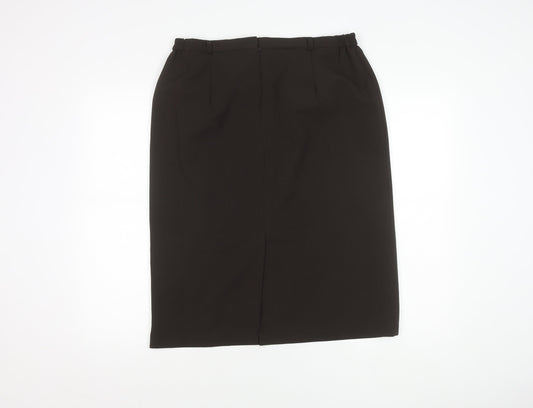 Bassini Women's Black Knee Length Pencil Skirt Size 16