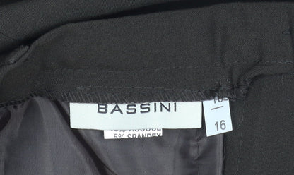 Bassini Women's Black Knee Length Pencil Skirt Size 16