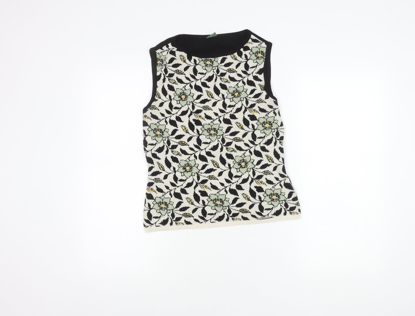 Geiger Women's Black Sleeveless Floral Top Size 12