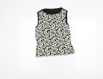 Geiger Women's Black Sleeveless Floral Top Size 12