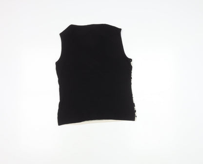 Geiger Women's Black Sleeveless Floral Top Size 12