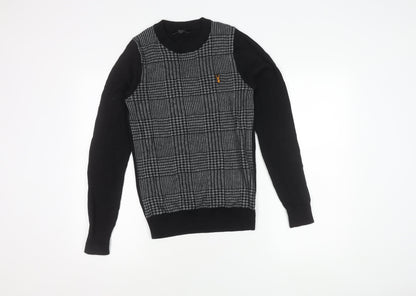 Next Men's Black XS Check Pullover Jumper