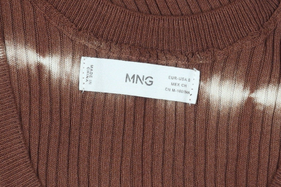 Womens UK Size S MNG Brown Basic Tank