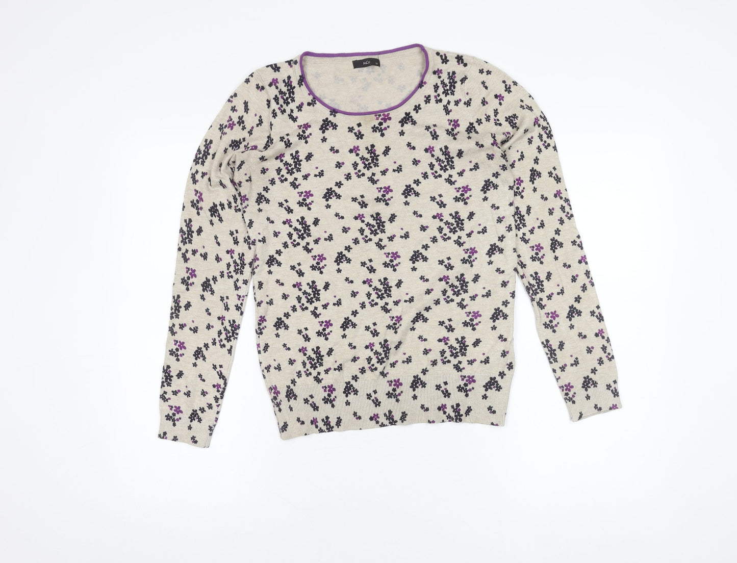 Womens UK Size 12 M&Co Beige Pullover Jumper