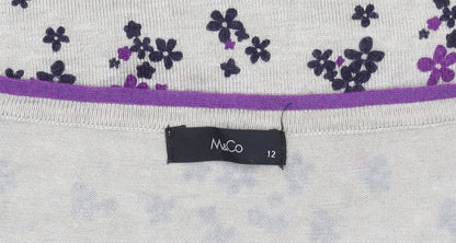 Womens UK Size 12 M&Co Beige Pullover Jumper