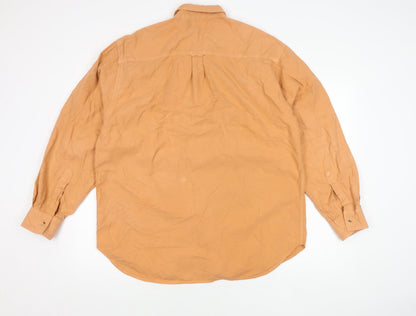 Hawkshead Men's Beige Long Sleeve Cotton Shirt