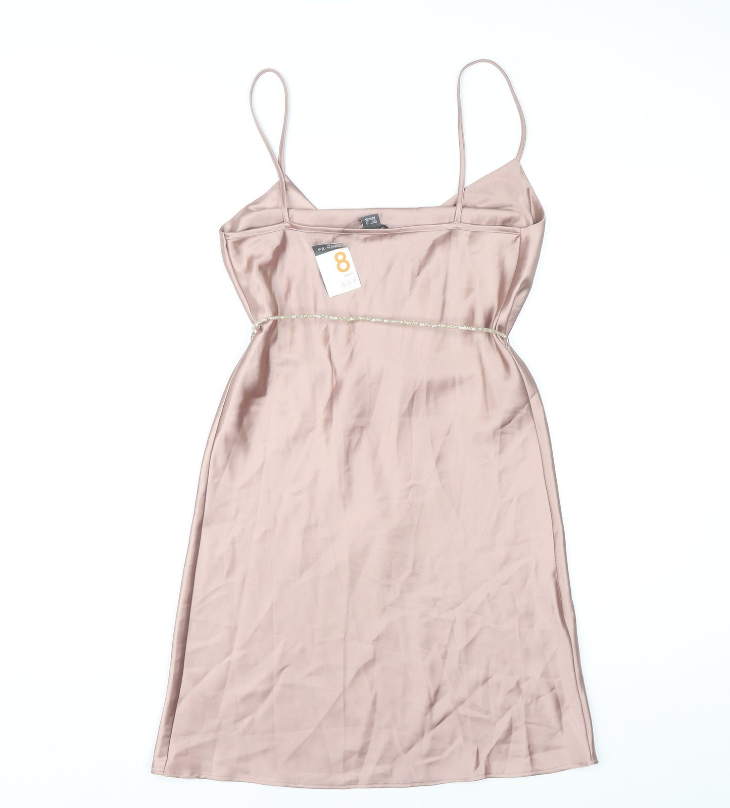 Primark Women's Pink Slip Dress, Size 8, New