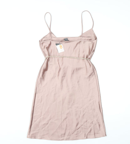 Primark Women's Pink Slip Dress, Size 8, New