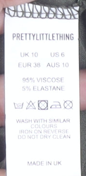 PrettyLittleThing Women's Green Slip Dress Size 10