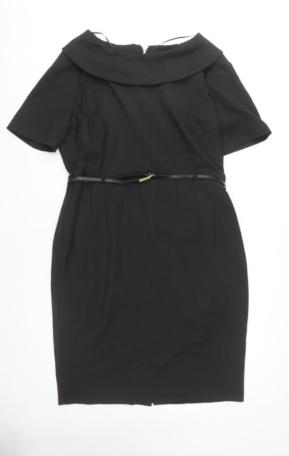 TU Women's Black Sheath Dress, Size 20, Belted