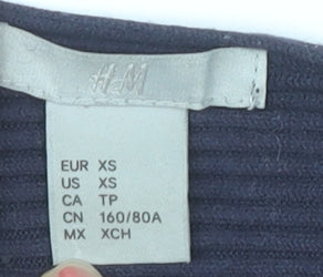 Womens UK Size XS H&M Blue Pullover Jumper