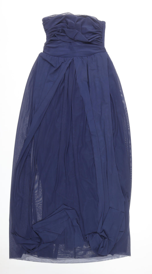 Next Women's Blue Long Strapless Formal Dress