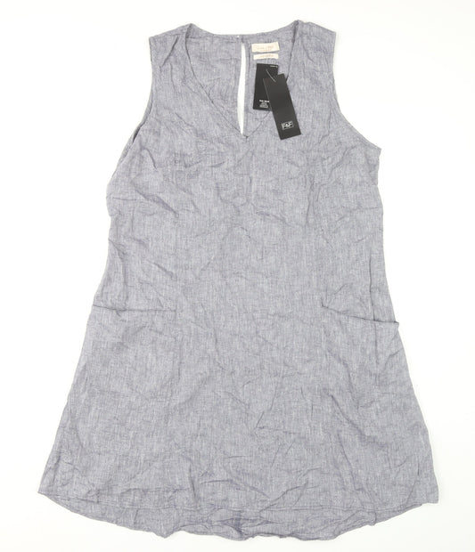 F&F Women's Grey Linen Viscose Dress Size 14