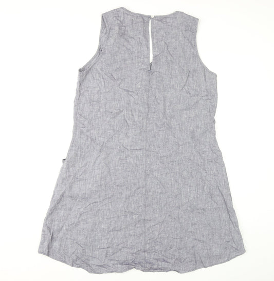 F&F Women's Grey Linen Viscose Dress Size 14