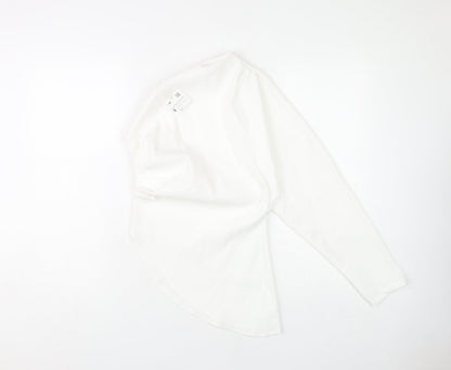 Zara Women's White Long Sleeve Top - Size S