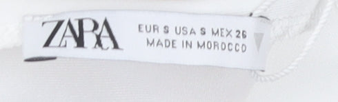Zara Women's White Long Sleeve Top - Size S