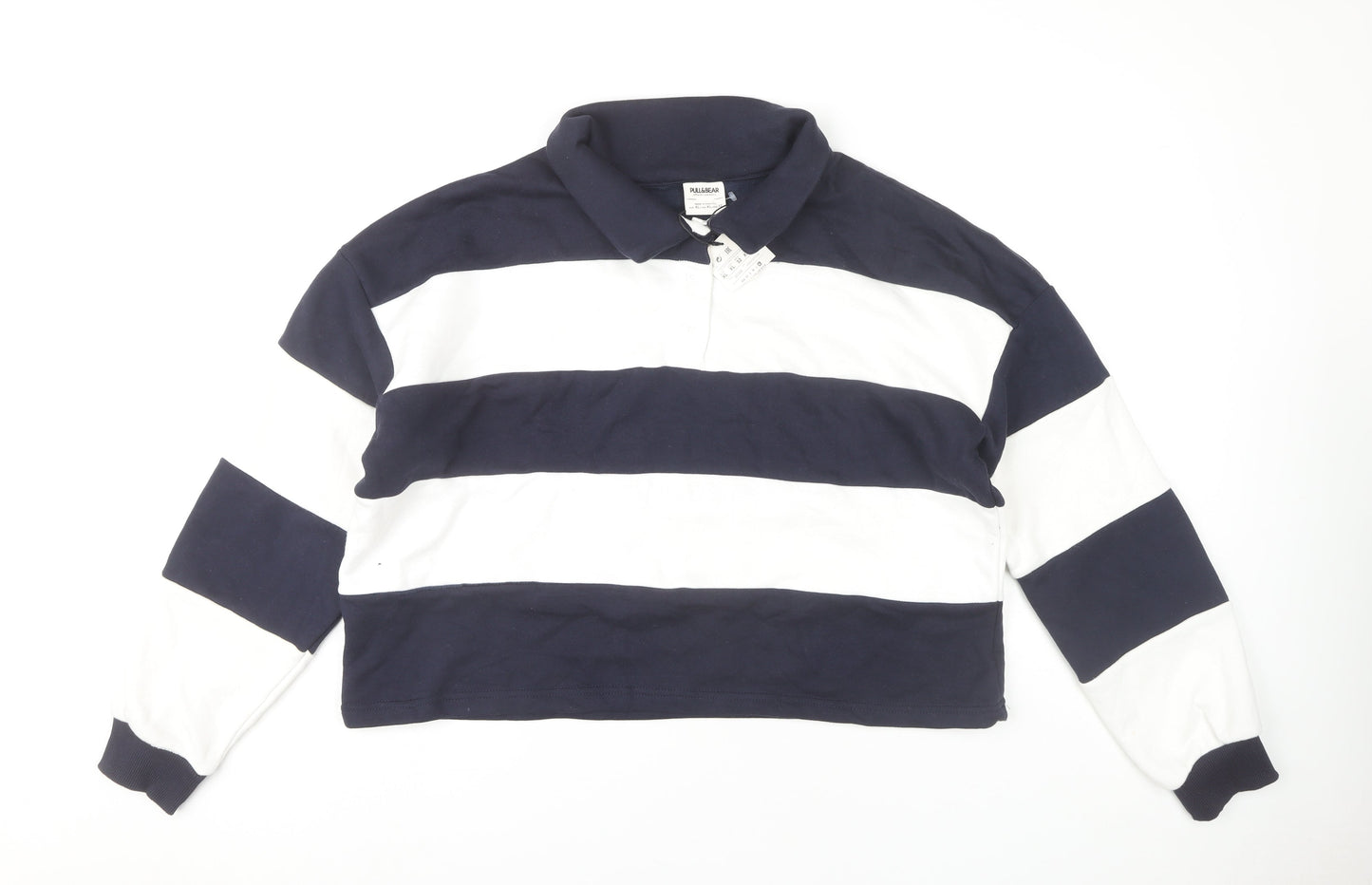 Womens UK Size 16 Pull & Bear Multicoloured Cropped Polo