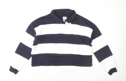 Womens UK Size 16 Pull & Bear Multicoloured Cropped Polo