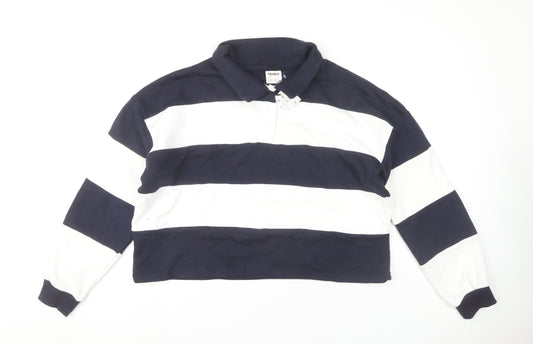 Womens UK Size 16 Pull & Bear Multicoloured Cropped Polo