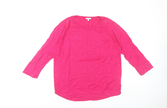 Jigsaw Women's Pink Pullover Jumper M Linen Knit