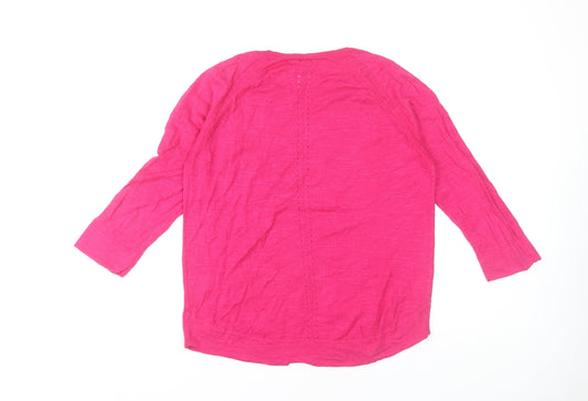 Jigsaw Women's Pink Pullover Jumper M Linen Knit