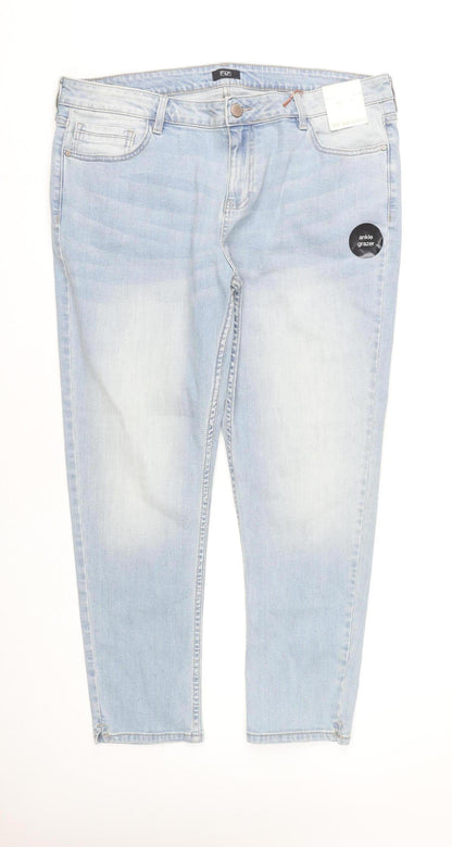 F&F Women's Blue Ankle Jeans Size 18, Light Wash