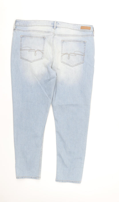 F&F Women's Blue Ankle Jeans Size 18, Light Wash