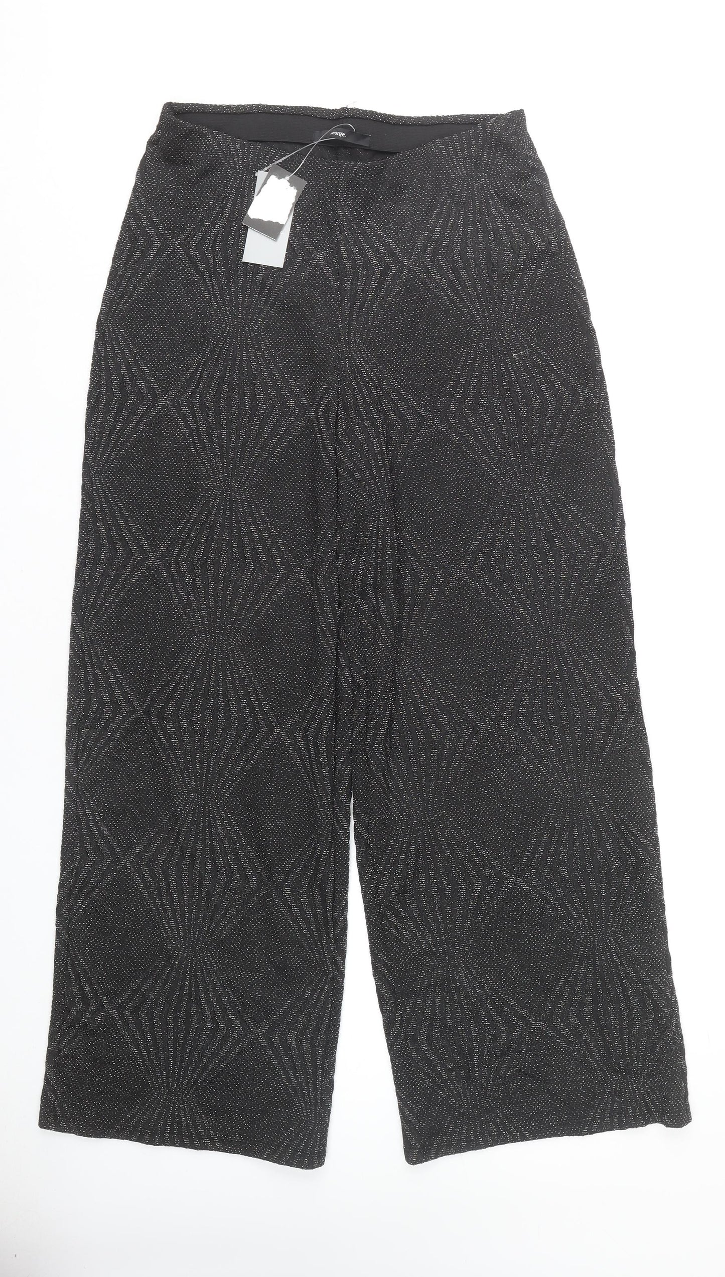 George Women's Black Wide-Leg Trousers Size 14