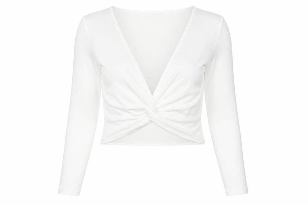 Womens UK Size 8 PRETTYLITTLETHING White Wrap Blouse