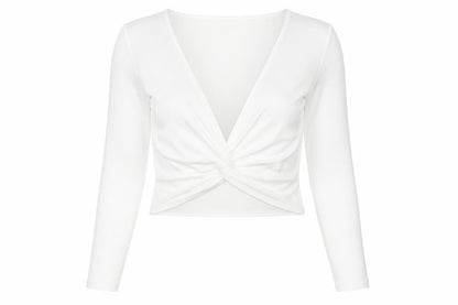 Womens UK Size 8 PRETTYLITTLETHING White Wrap Blouse