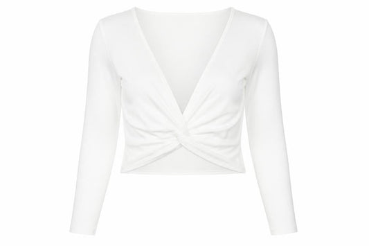 Womens UK Size 8 PRETTYLITTLETHING White Wrap Blouse