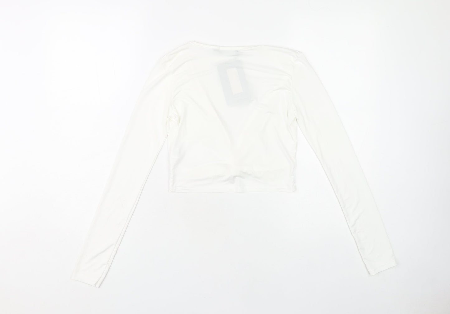 Womens UK Size 8 PRETTYLITTLETHING White Wrap Blouse