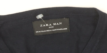 Zara Man Blue Pullover Jumper V-Neck M
