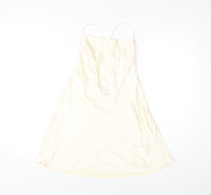Zara Women's Ivory Slip Dress Size 12 Sleeveless