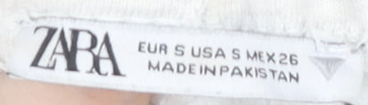 Womens UK Size S Zara Relaxed Fit Jogger Ivory Trousers