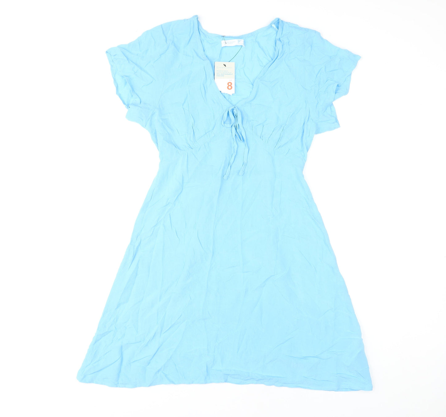 Primark Women's Blue Short Sleeve Dress Size 8