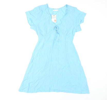 Primark Women's Blue Short Sleeve Dress Size 8