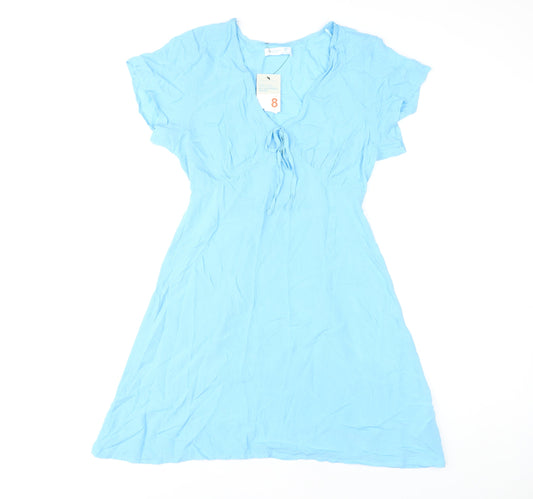 Primark Women's Blue Short Sleeve Dress Size 8
