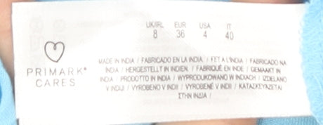 Primark Women's Blue Short Sleeve Dress Size 8