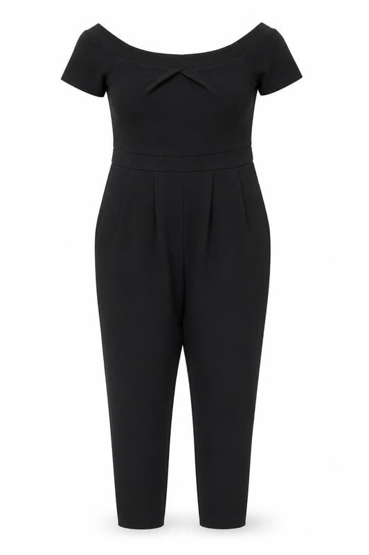 Womens UK Size 14 Cameo Rose One-Piece Black Jumpsuit