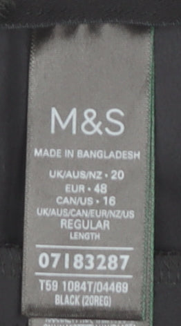 Womens UK Size 20 Marks and Spencer   Black Trousers