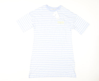 Marks and Spencer Women's Blue Striped Nightshirt S